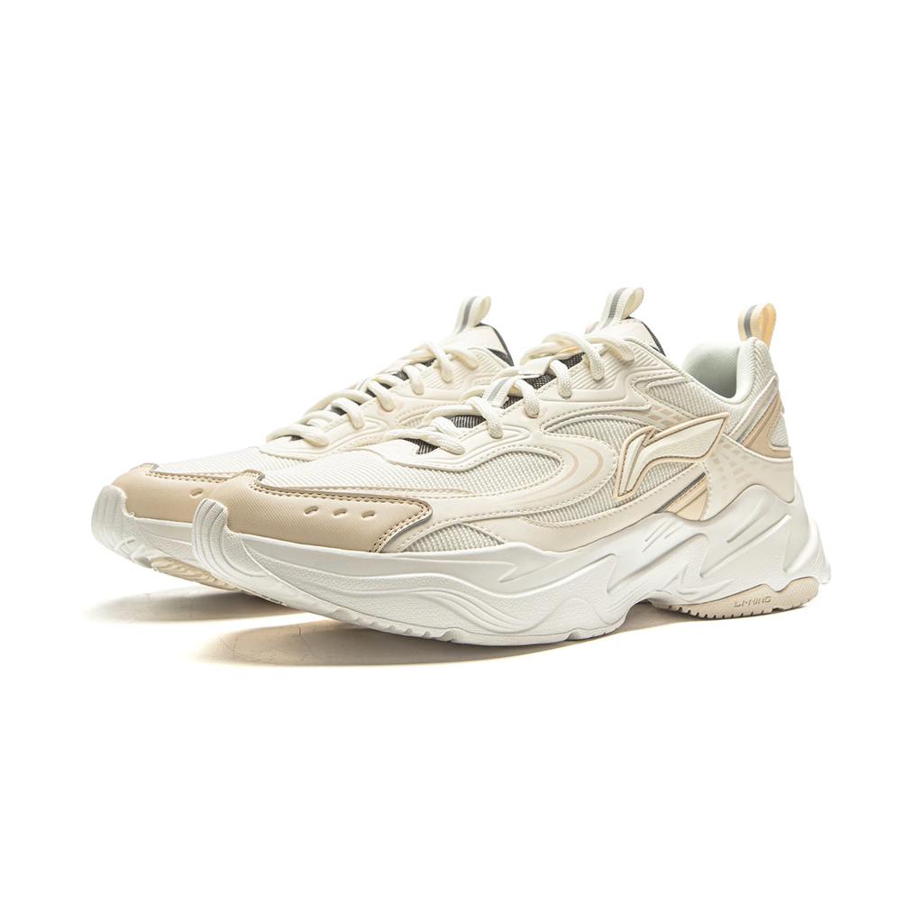 Li Ning Sports Life Collection Synthetic Leather Low Top Chunky Sneakers Men's Beige Khaki AGCV433-2