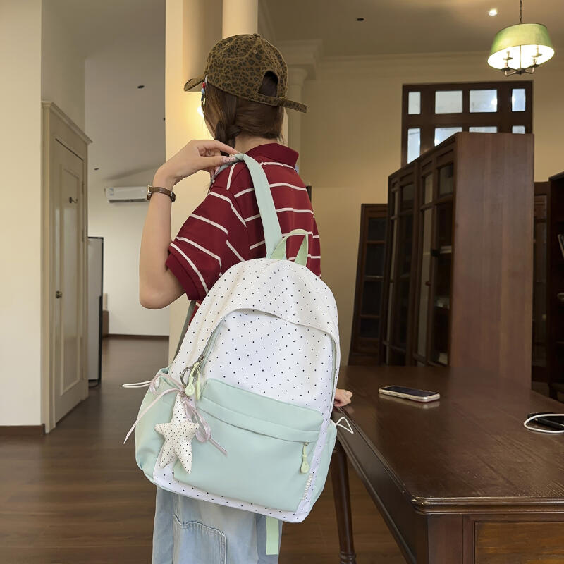 Dot Women's Backpack Large Capacity Student Schoolbag