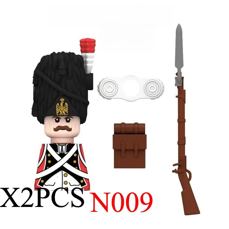 Medieval Napoleonic War Soldiers Figures Military MOC Building Block Knights British French Fusilier Rifles Weapon Kids Toy B08
