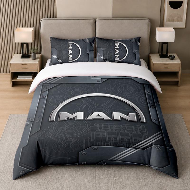 3Pcs Bedding Setman Truck Soft Bed Sheet and Two Pillowcases Home Bedroom Decor