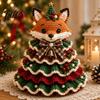 Handmade Birthday Gift Ideas Animal Xmas Tree Crochet Kit, Christmas DIY Cute Desktop Holiday Decorations Highland Cow Forest Craft Kit for Beginners,