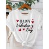 European Size Women's Vintage Valentine's Day Heart Print T-Shirt - Short Sleeve Round Neck Blouse with Heart & Love Letter Graphics