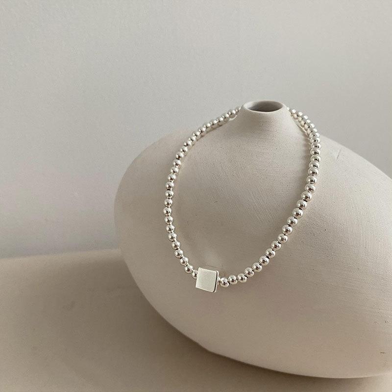 Braccialetto d'Argento Thailandese da Donna Vintage Geometrico Cuore Amore Fortunato Punk Gioielli 2023 Nuovo