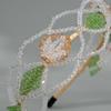 Korean Small Fragrant Style Hair Hoop Ins Internet Celebrity Hair Accessories Women's Prom Wedding Headband Fashion Grid Crystal Handmade Hair Hoop
