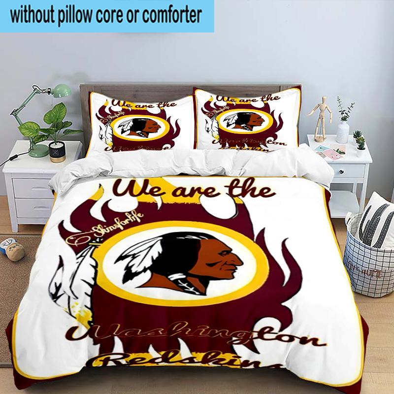 Redskins Football Club Design 3PCS Bedding Set 2D Printing (Includes 1 Duvet Cover + 2 Pillowcases Coreless), Bedroom decor,Fan gift