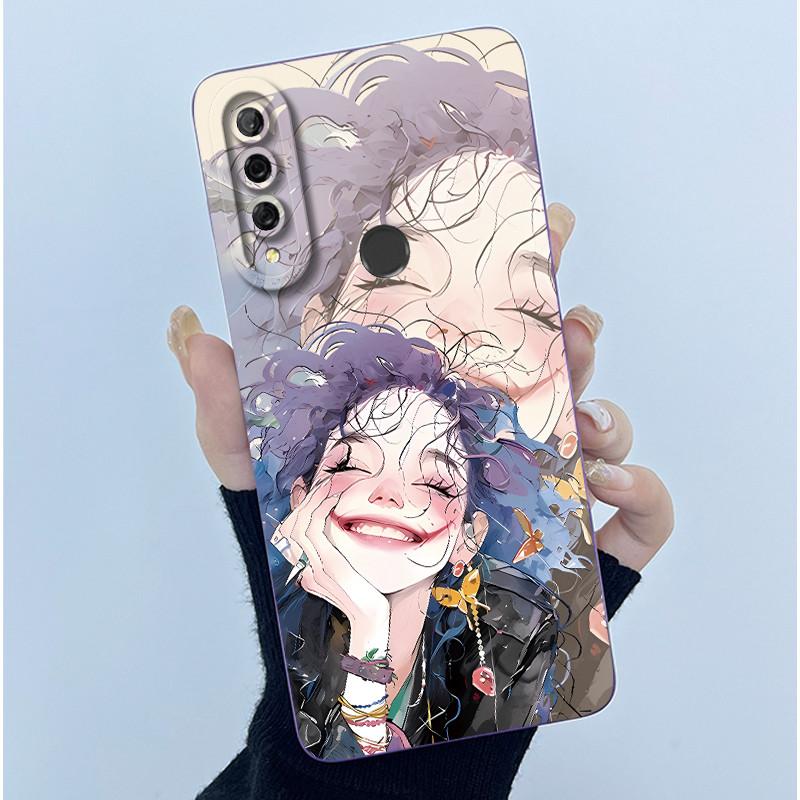 Case For Huawei Y9s Y9 Prime 2019 Simplicity flower Liquid Soft Silicone TPU Protective Back Cover For Huawei Y9 Prime 2019 Capa
