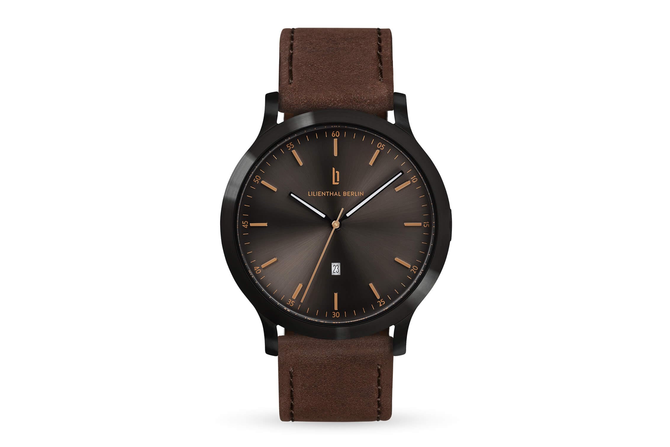 

Lilianthal Berlin Коричневые часы с датой Сделано в мужском исполнении, Германия, H01-105-B002CB чёрный