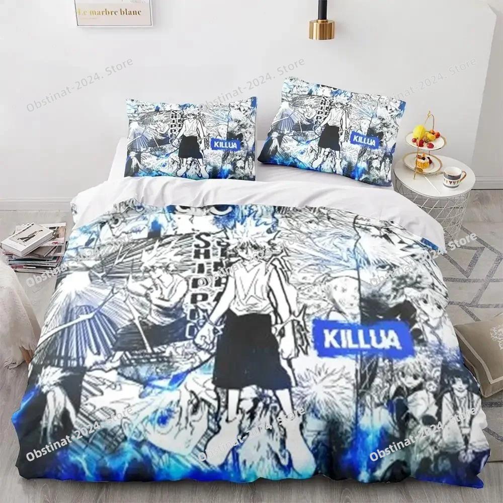 HUNTER×HUNTER Bedding Set Printed Bed Set Duvet Cover Sheet Pillowcase Bed Soft Quilt Cover Full Queen King Size 3D Print Anime