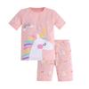 Girls' Pure Cotton Cartoon Pajamas - Spring/Summer 2025, Short Sleeve, European & American Style Baby Homewear.