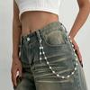 Ingemark Creative Unique Imitation Pearl Jeans Pants Chain for Women Retro Hip Hop Bag Wallet Keychain Men Jewelry Accessories