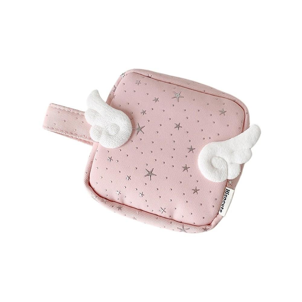Y2K Print Wings Star Dots Storage Bag Desktop Storage Storage Pouch Data Cable Digital Bag Student