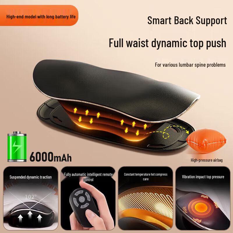 AUX Lumbar & Waist Massager with Heat and Traction