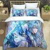 3D Anime Genshin Impact Bedding Set Duvet Cover Bed Set Quilt Cover Pillowcase Comforter King Queen Size Boys Adult Bedding Set