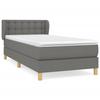 3127102 vidaXL Lit à sommier tapissier avec matelas Gris foncé 100x200cm Tissu