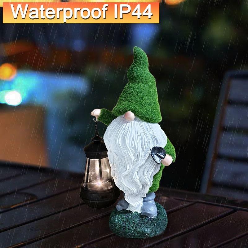 Outdoor Solar Lamp Elf Resin Craft Decoration Dwarf Flocking Statue Decoration Garden Landscape Lamp