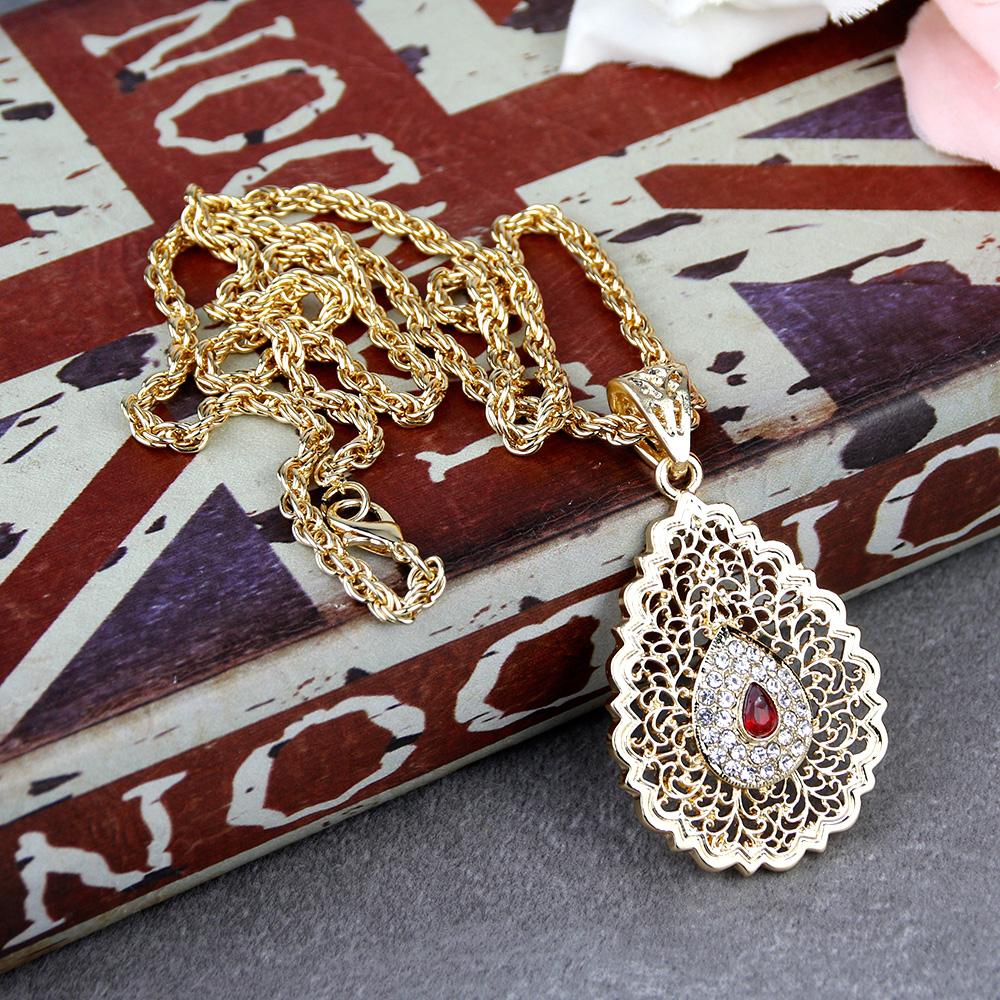 Collier pendentif couleur or pour femmes, Long collier creux en métal, feuille Arabesque, chaîne, bijoux de mariage pour mariée, nouvelle collection