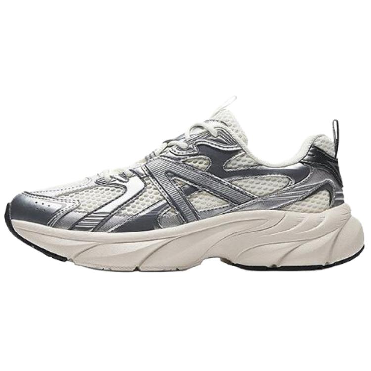New Anta Shock Absorbers Slip Resistant Breathable Low Top Casual Shoes Women's Ivory White Silver Charcoal Gray 122538896-4