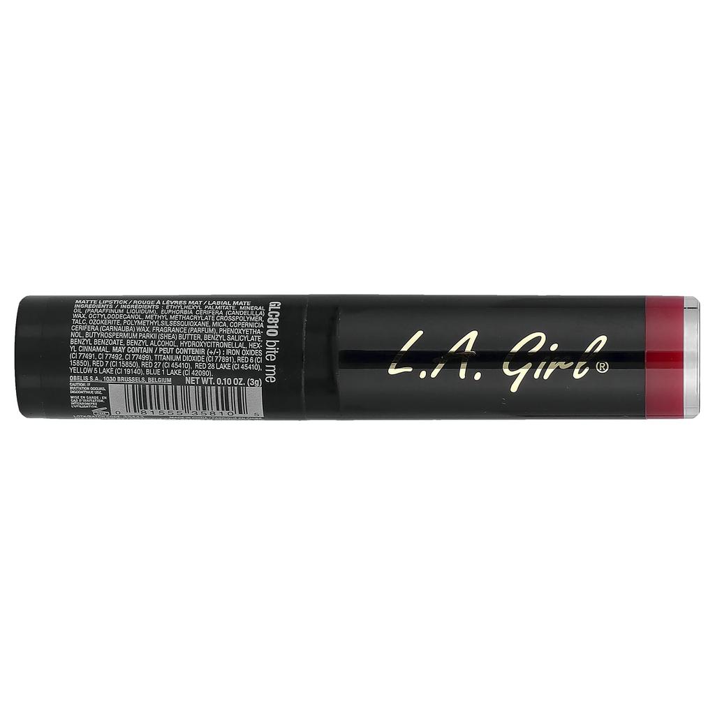 L.A. Girl Matter flacher Samt-Lippenstift, Glc810 Bite Me, 3G (0.10Oz)