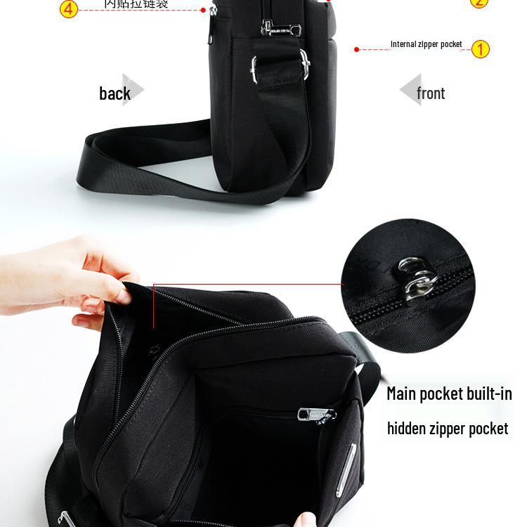 Men's Waterproof Oxford Cloth Crossbody Bag - Fashionable Business Shoulder Bag with Charging Feature