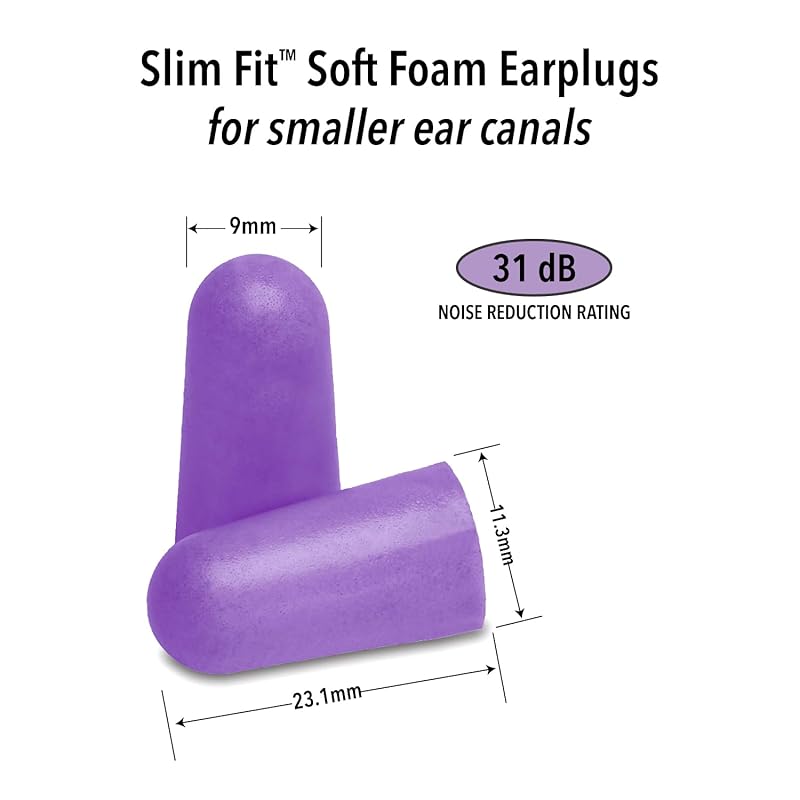 Mack's SafeSound Slim Fit Soft Foam Earplugs 50 Pair Jar