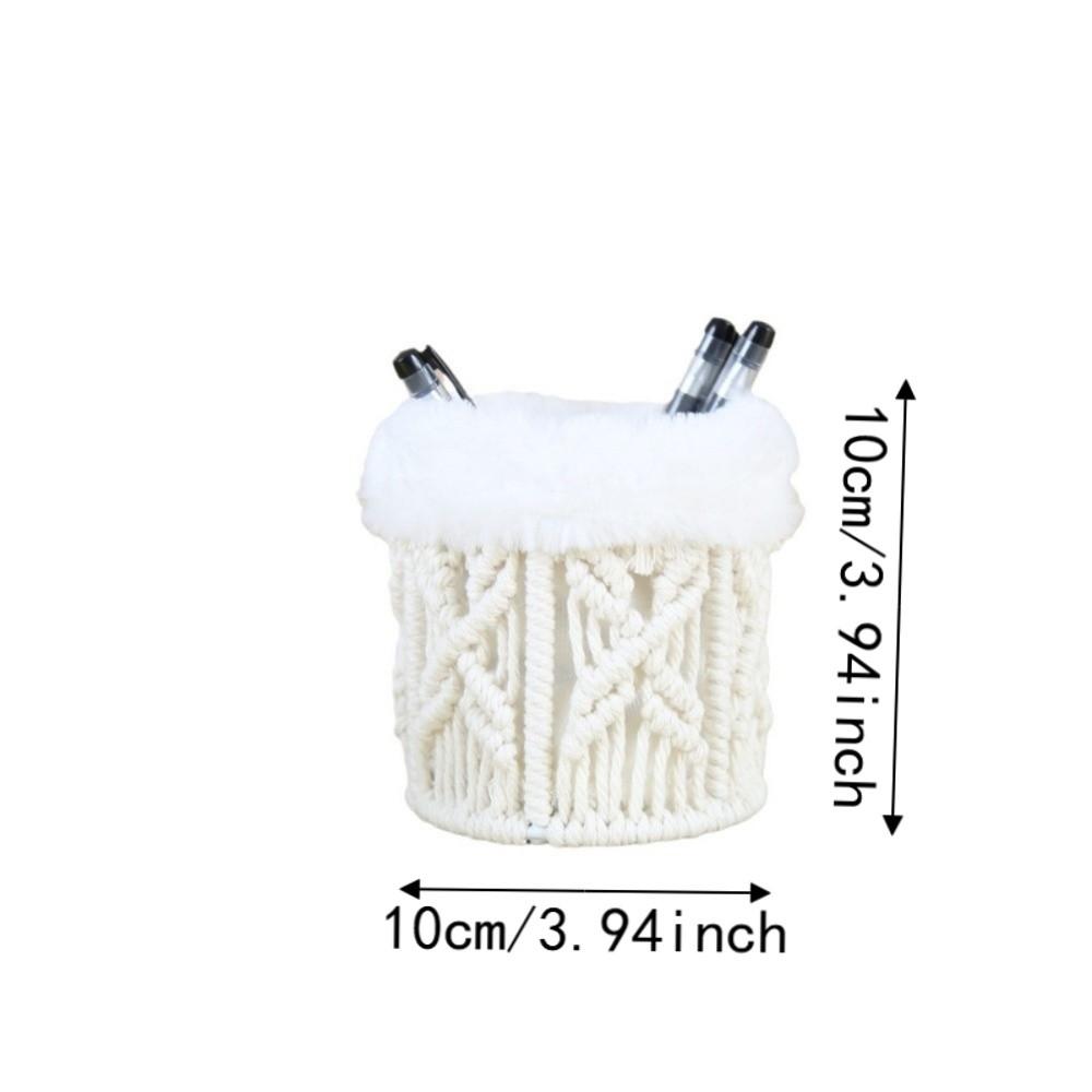 Hollow Out Desk Organizer Boho Style Makeup Brush Holder Storage Basket Bedside Table