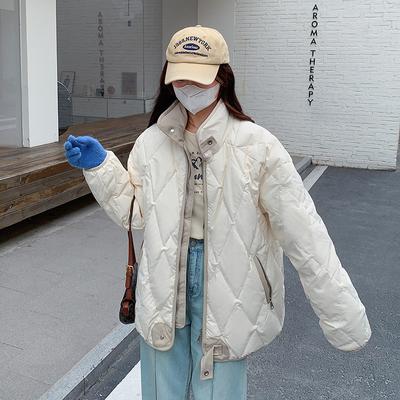 Diamond Down Cotton Coat Women's New Winter Loose and Versatile Thickened Cotton Jacket