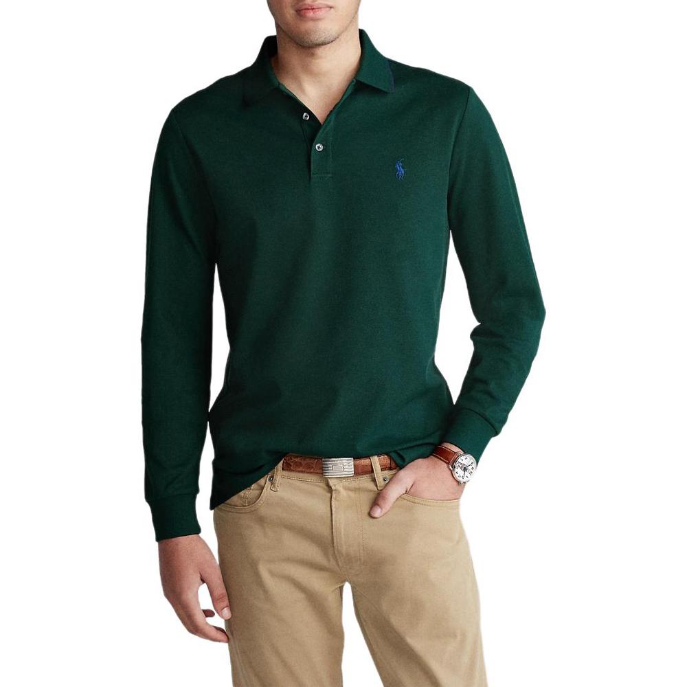 Polo Ralph Lauren Ss24 Pony Logo Besticktes Poloshirt Herren Oberteile Dunkelgrün MNPOKNI16820815-300