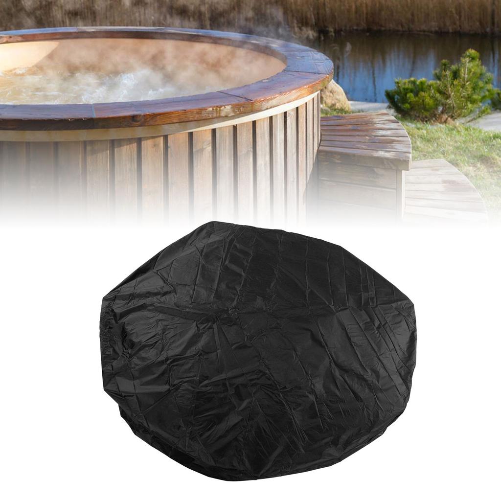 Outdoor Furniture Dust Covers Round Bathtub Cover 190 Silver Polyester Taffeta Hot Tub Waterproof Cover 210x30cm Black