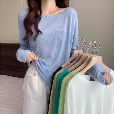 Women's 2025 Ice Silk Chiffon Pullover: Lightweight, Sun-Protection Mesh Blouse