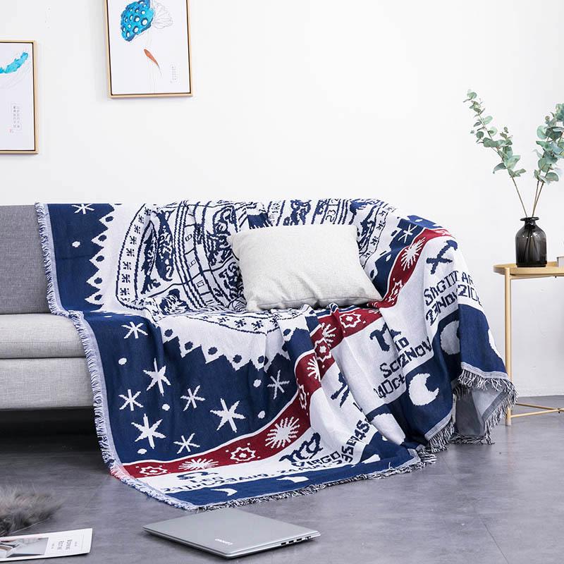 Double Side Boho Plaid Decorative Blankets For Bed Sofa Cover Camping Picnic Blanket Mat Tapestry Chair Couch Slipcover Blanket