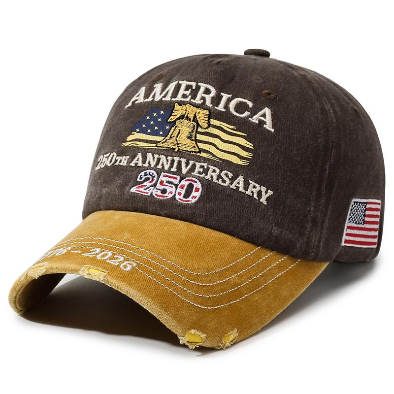 Vintage Unisex USA 250th Anniversary Embroidered Baseball Cap Dad Hat Outdoor Sun Protection Cap