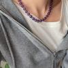 MERRYMOTIVE Purple gemstone surgical necklace