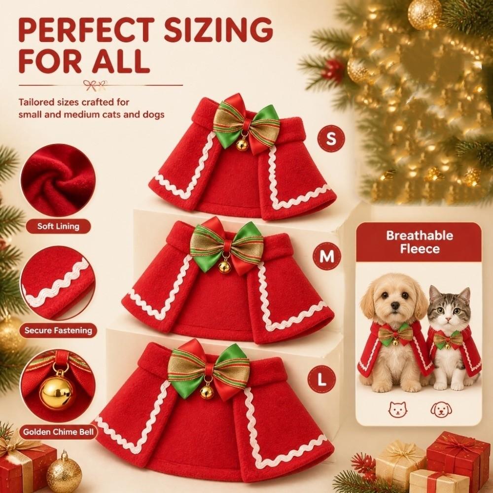 Soft Winter Cat Cloak Lightweight Christmas Pet Costume Fashion Dog Cosplay Costume Holiday