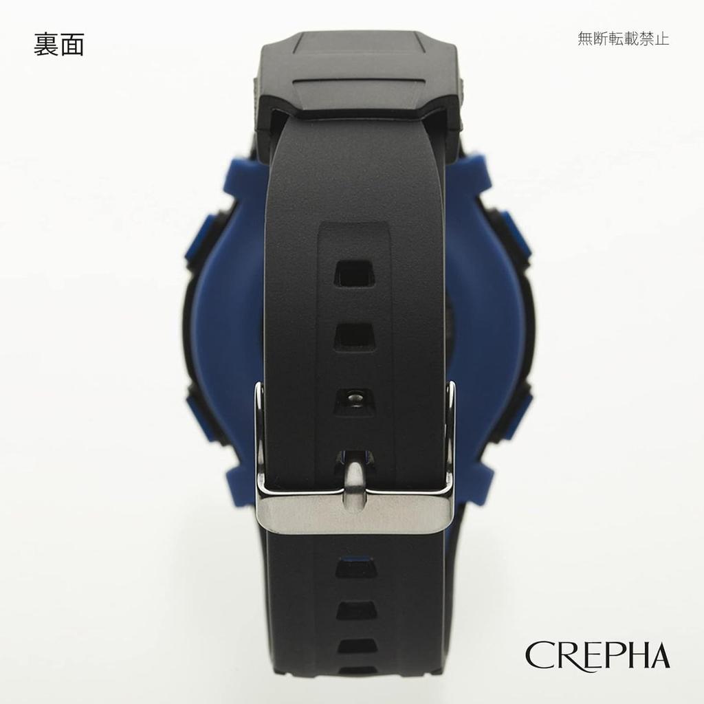 CREPHA Men's Digital Solar Radio Wave Watch with Black Urethane Band F-63-498BK