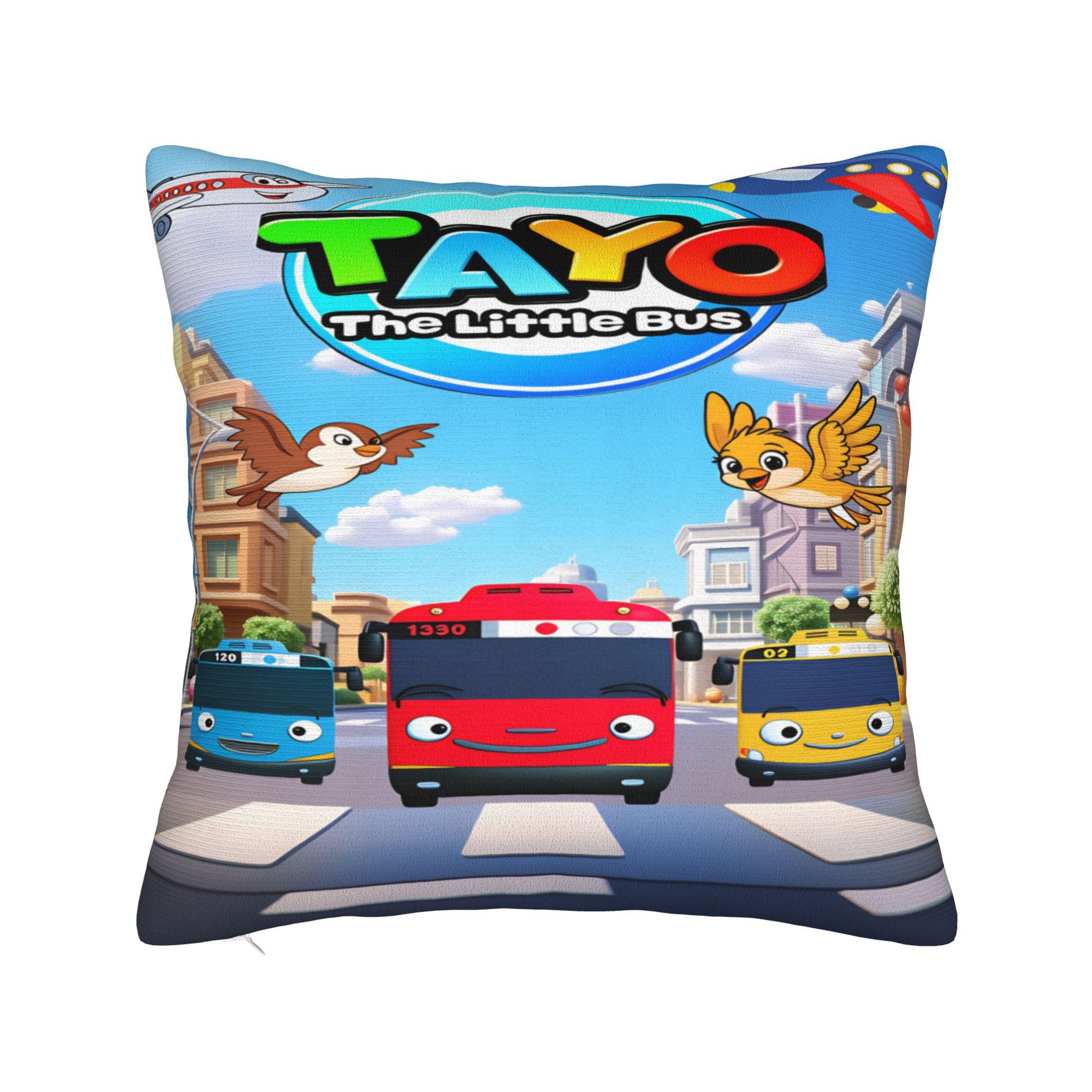 

Pillow Cover Tayo The Little Bus Fashion Pillow Case For Couch Sofa Bedroom Pillowcases 30cmx30cm