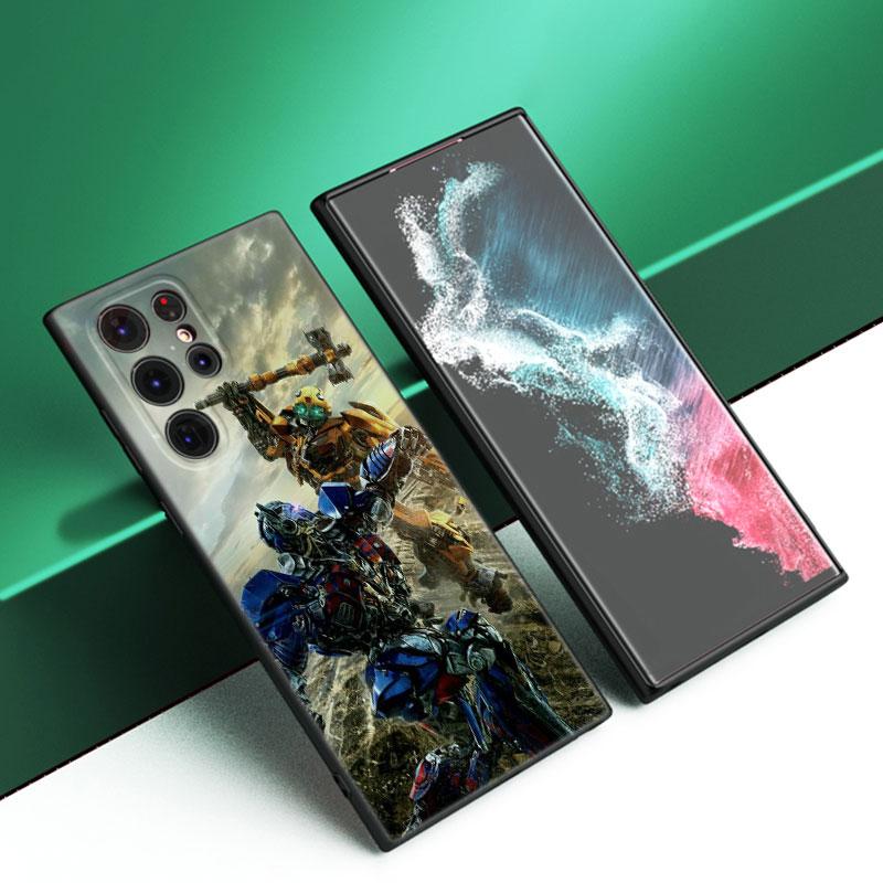 Transformers Bumblebee Černý Silikonový Kryt na Telefon Pro Samsung Galaxy S23 S21 S20 FE S24 S22 Ultra S10E S10 S9 S8 Plus