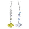 Cute Fish Phone Charm Fashion Bubble Beaded Keychain for Girls Women Phone Strap Backpack Decor Keyring Jewelry Gift