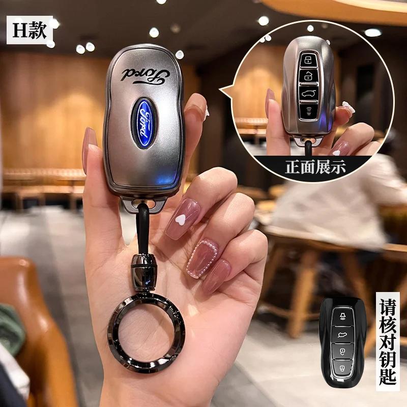 New 2026 Car Sticker For Ford TPU Car Key Case Cover for Ford ST Line Fiesta Focus Fiesta Mondeo Ecosport Kuga Edge Escape Metal