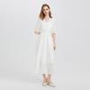 Women's V-Neck Embroidered Midi Dress