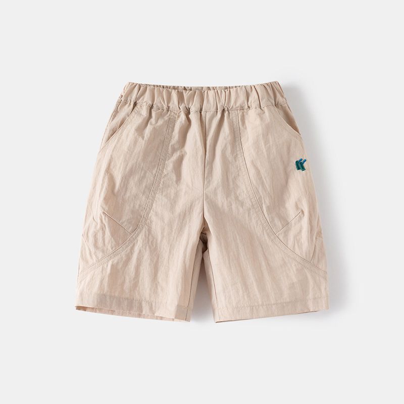 Boys' Mountain Style Shorts Summer Kids Fifth Pants Children's Clothing Baby Boys' Middle Pants Thin Casual Pants Solid Color Mid-Waist