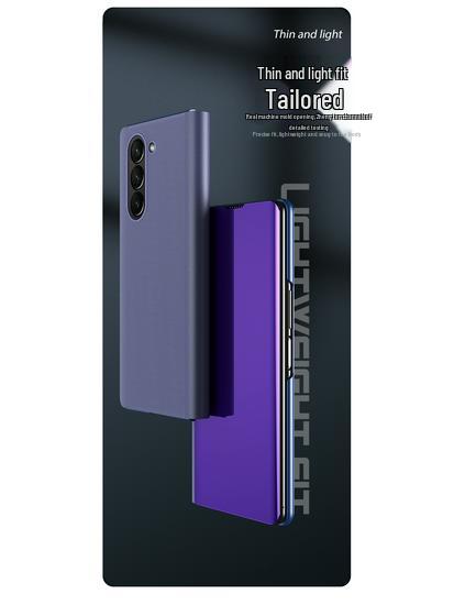 Samsung Z Fold7/6/5 Phone Case: Smart Flip Mirror, Full Coverage, Anti-Fall, Foldable Screen Protection.