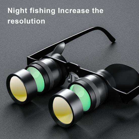 Outdoor Fishing Binoculars Glasses 10X Zoom Magnification Adjustable Hands-Free Portable Bird Watching Theater Concert Binocular Telescope