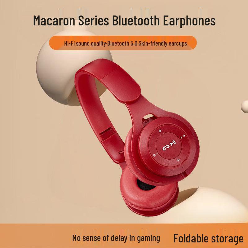 Macaron Y08 Over-Ear Unisex Cute Wireless Bluetooth Headphones