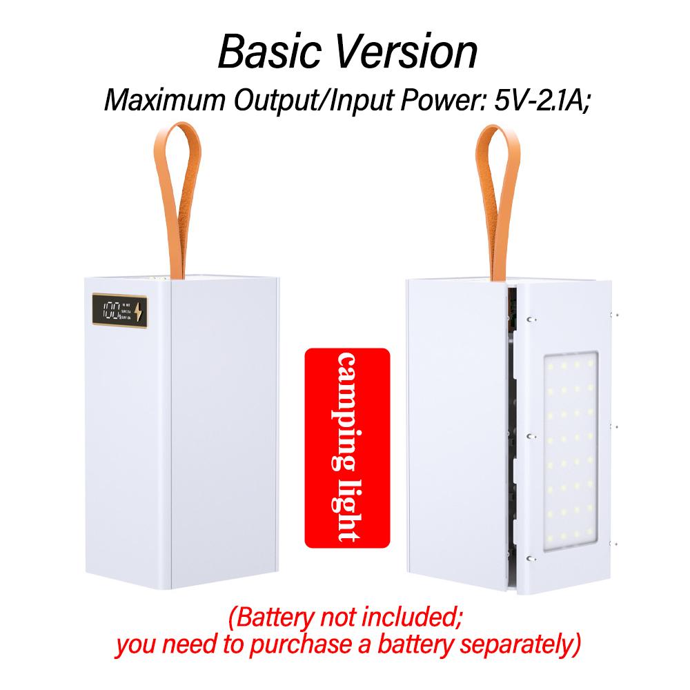 40 Zellen 18650 DIY Powerbank Gehäuse Kit Abnehmbar Kein Löten Kabelloses Laden Campinglicht Mobiles Stromgehäuse Ohne Akku