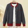 Women Plus Size Knit Cardigan Color Block Button Down Long Sleeve Pocket Loose Casual Sweater Jacket