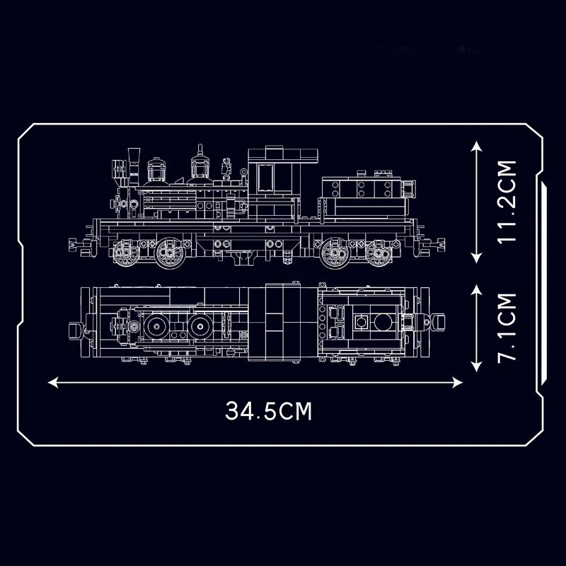Technical RC LED Retro Train Toys The RC Steam Locomotive Building Block Locomotive Assembly Car Brick Kids Christmas Gift