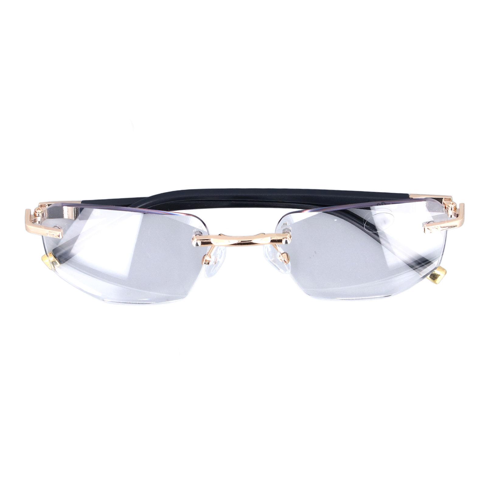 

Elderly Presbyopic Glasses Blue Light Blocking Progressive Multifocus Rimless Men Glasses for 200 золотой