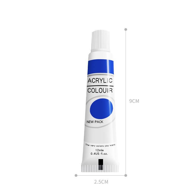 12-Color 12ml Acrylic Paint Tube for Children's DIY Hand-Painted Projects