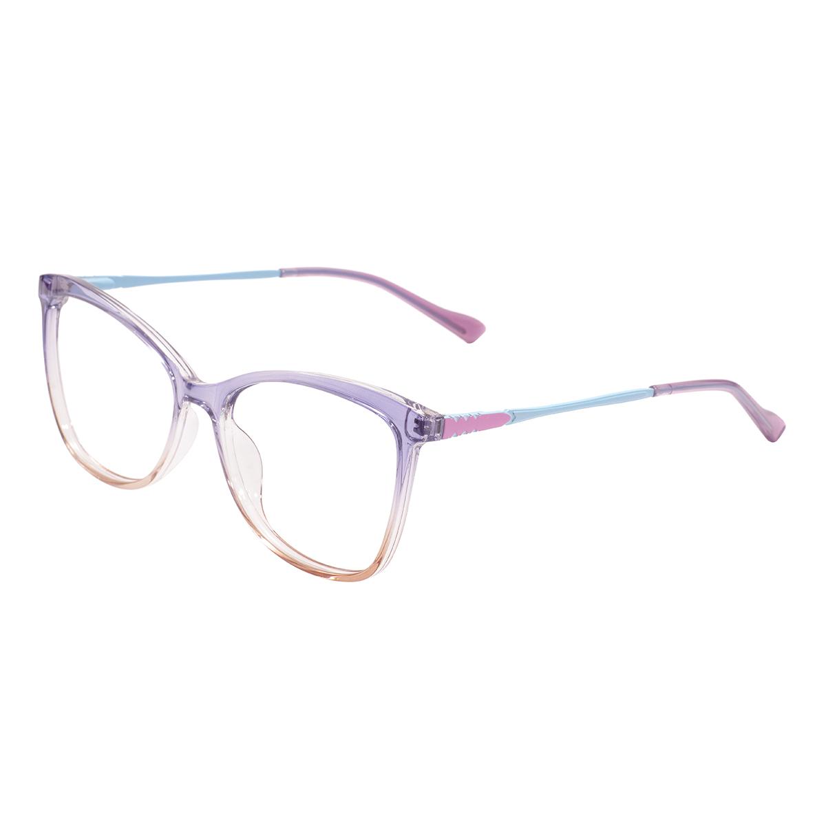 

TR90 Colorful Cat Eye Glasses Frame Transparent Square Plastic Medium Size Spectacle With Spring Hinge For Prescription Lenses фиолетовый