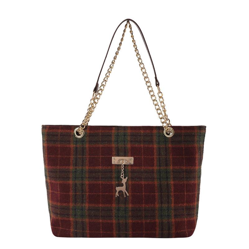 Trendy Woolen Color Block Striped Tote Bag For Women Ideal For Commuting And Everyday Use